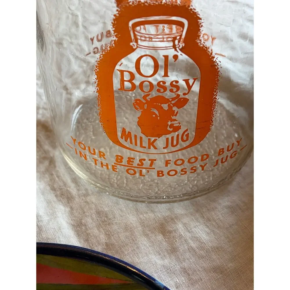 Ol' Bossy Vintage Glass Gallon Milk Jug Bottle